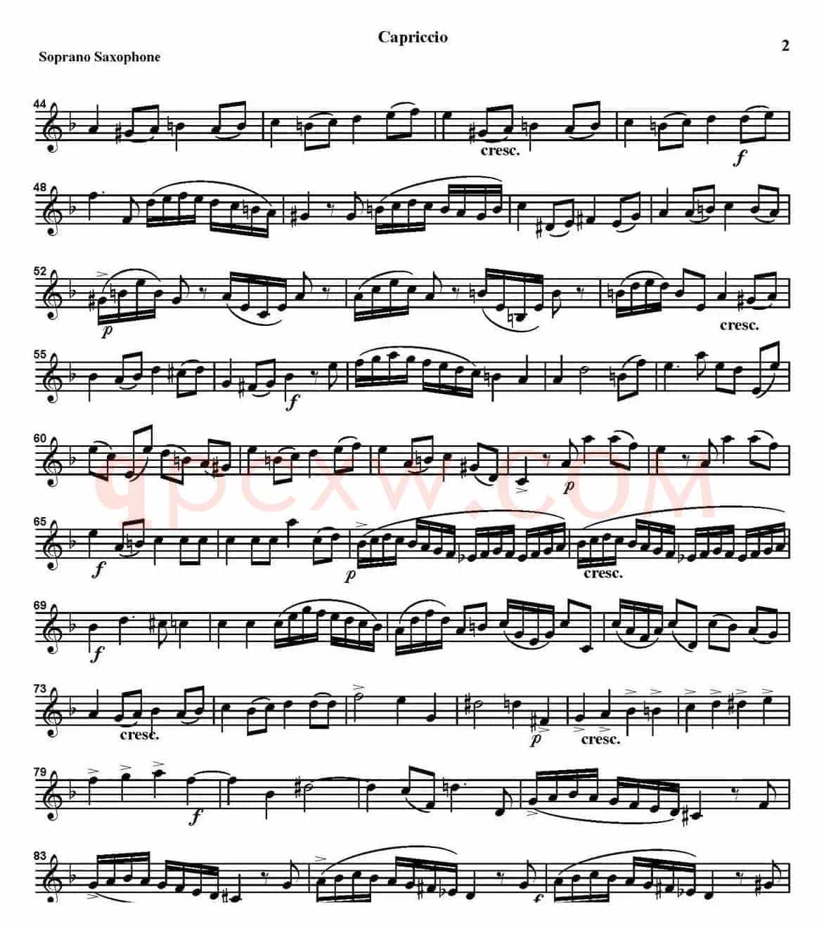 CAPRICCIO（四重奏·高音萨克斯分谱）