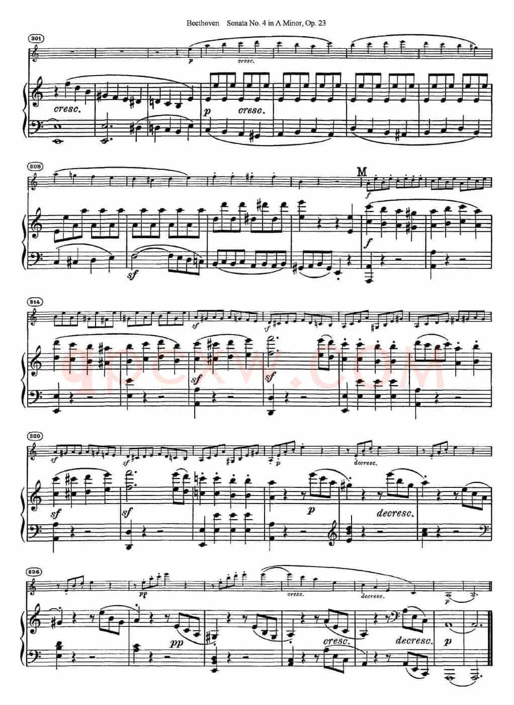 Violin Sonata No.4 in A Minor Op.23（小提琴+钢琴伴奏）