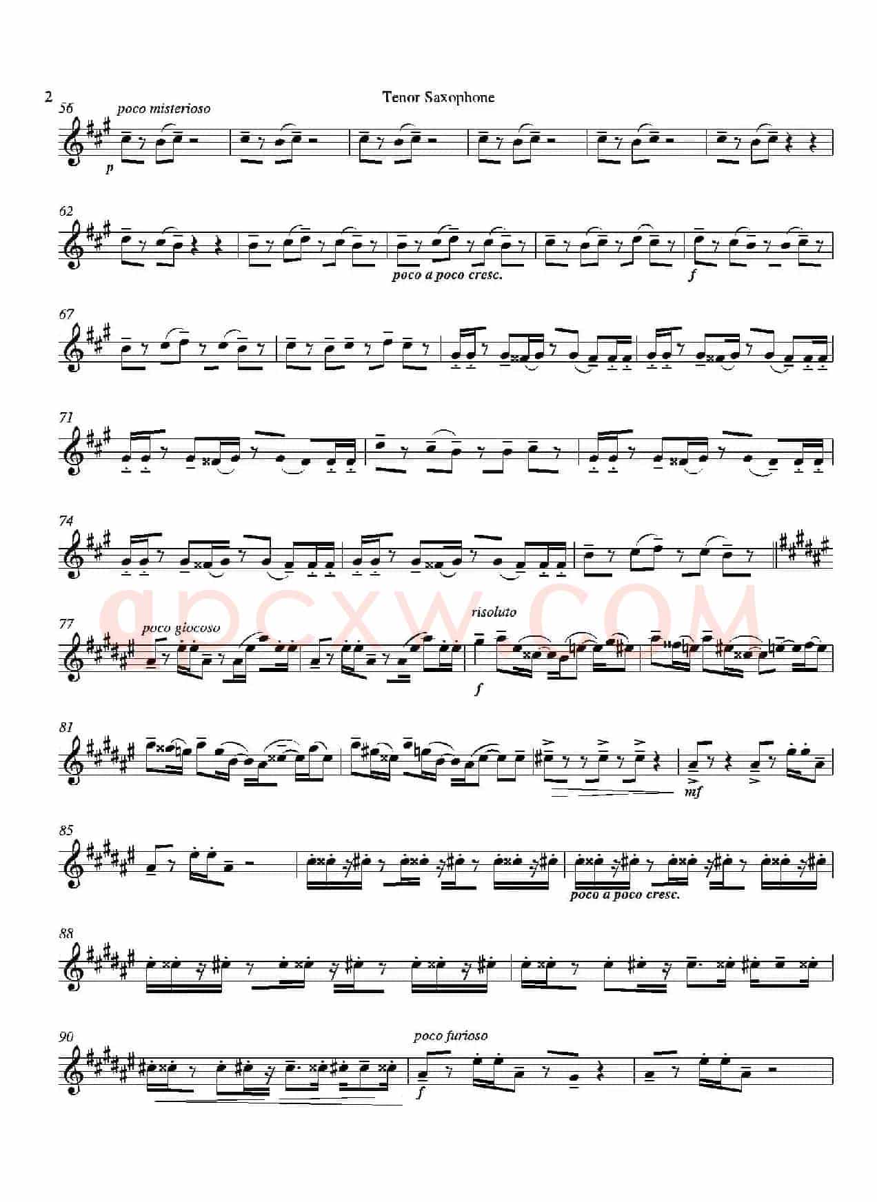Tango（四重奏次中音萨克斯分谱）