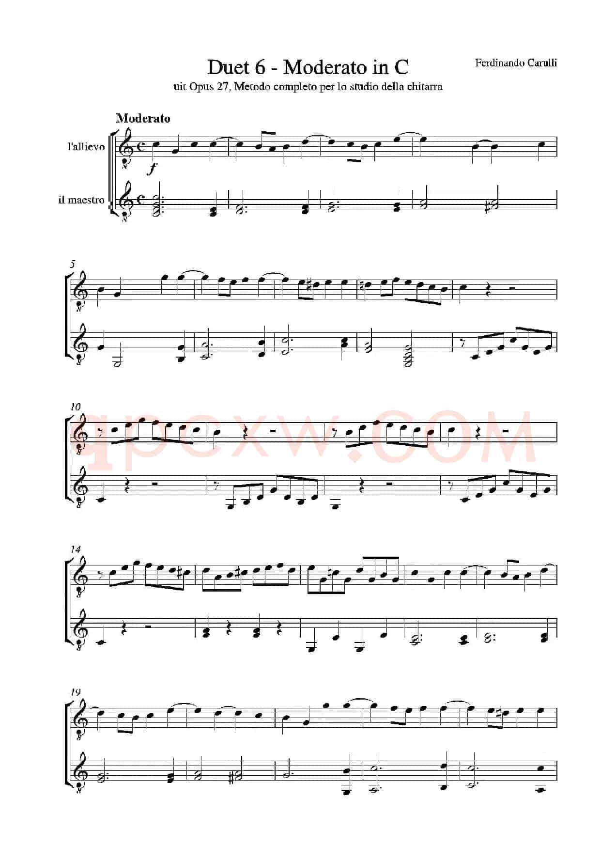 Metodo Completo Op.27-3（古典吉他二重奏练习·6）