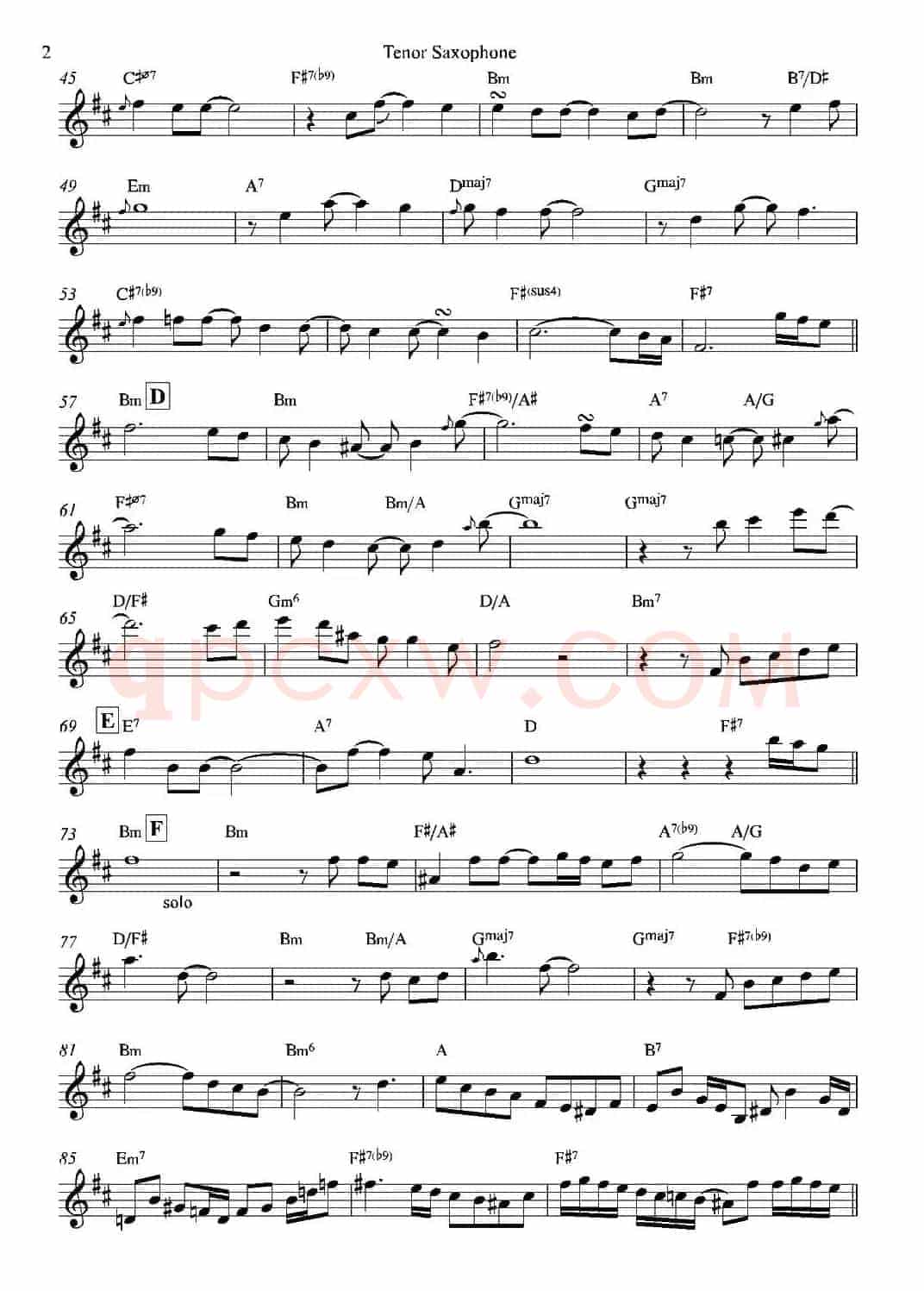 Bossa Real（次中音萨克斯）