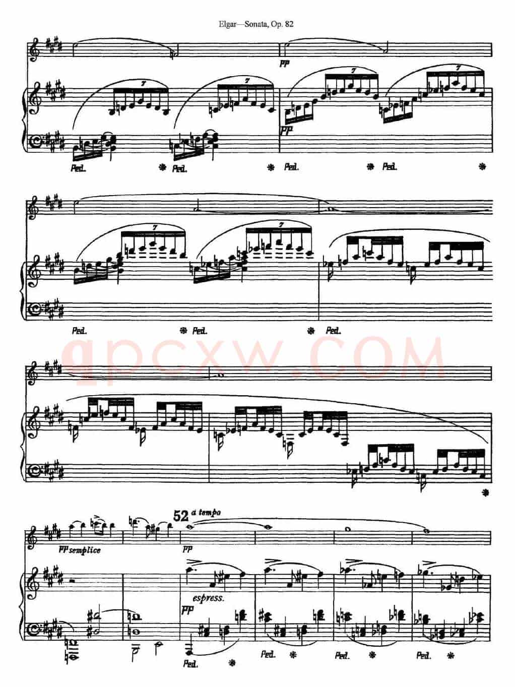 Violin Sonata Op.82（小提琴+钢琴伴奏）