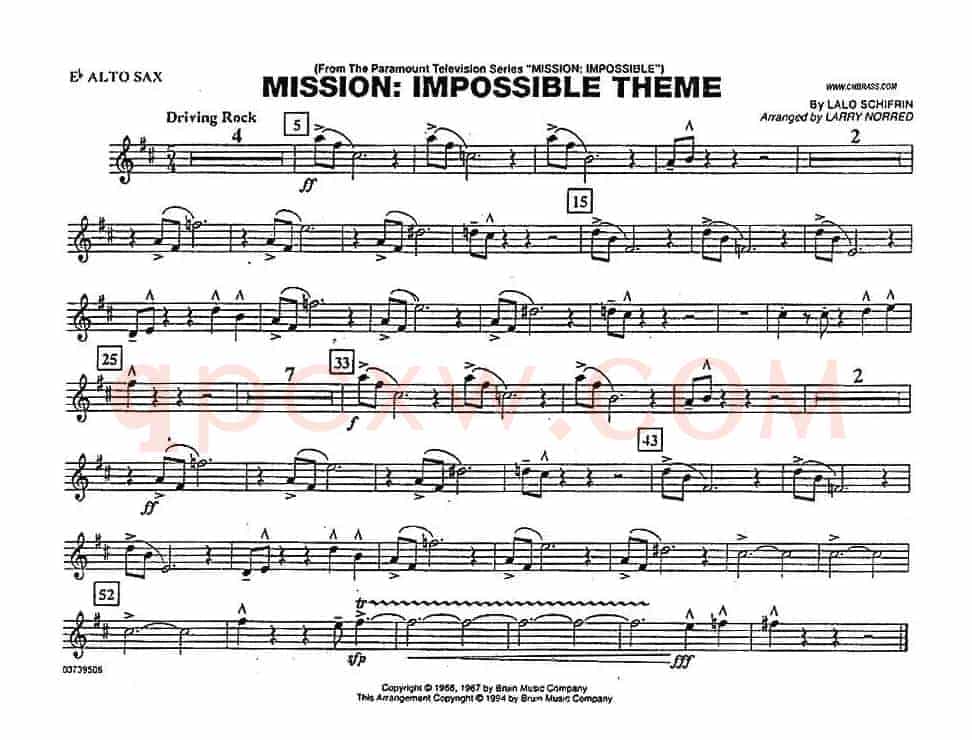 MISSION:IMPOSSIBLE THEME（分谱：中音萨克斯）