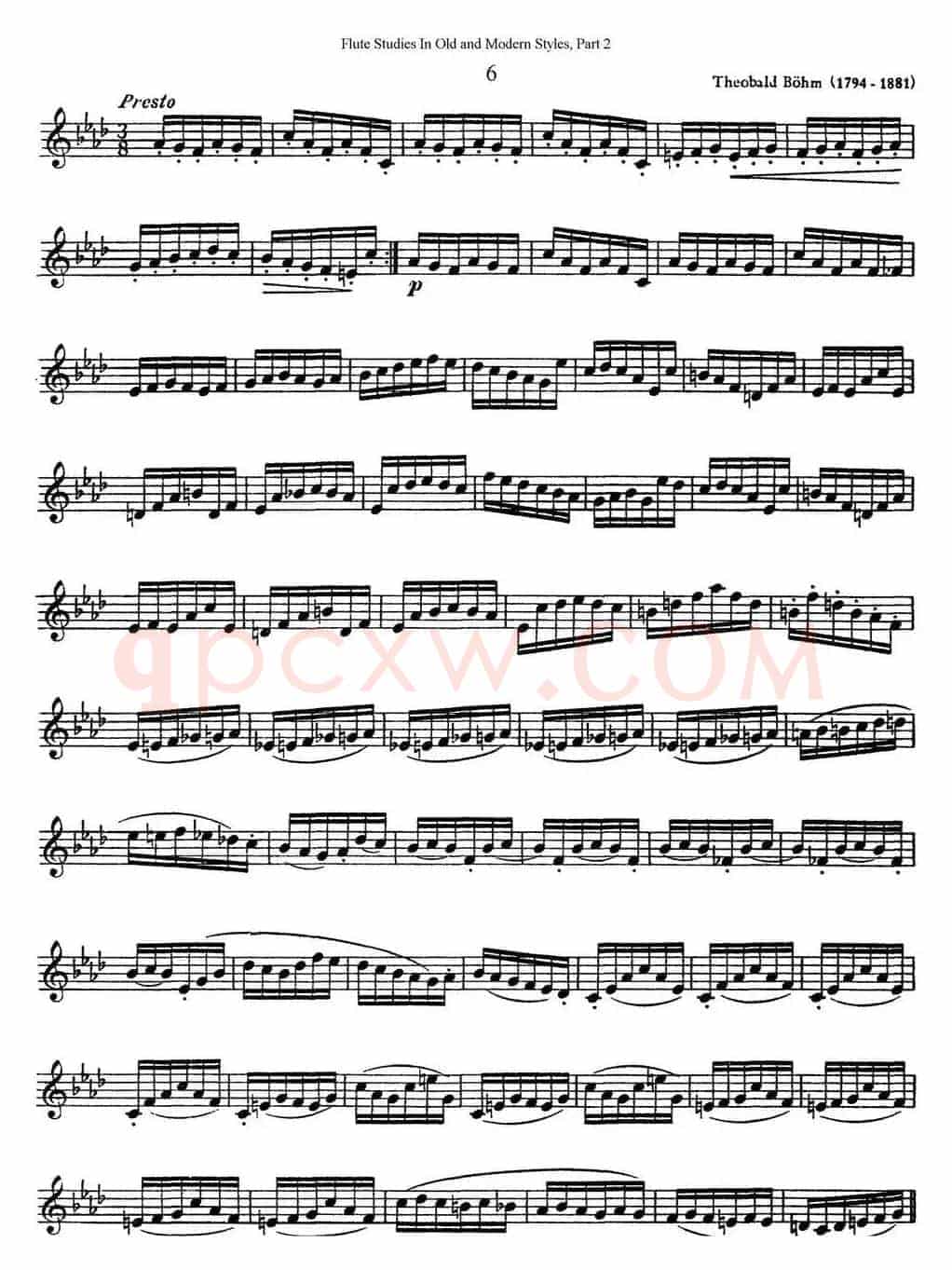 斯勒新老风格长笛练习重奏曲（第二部分）（NO.6）