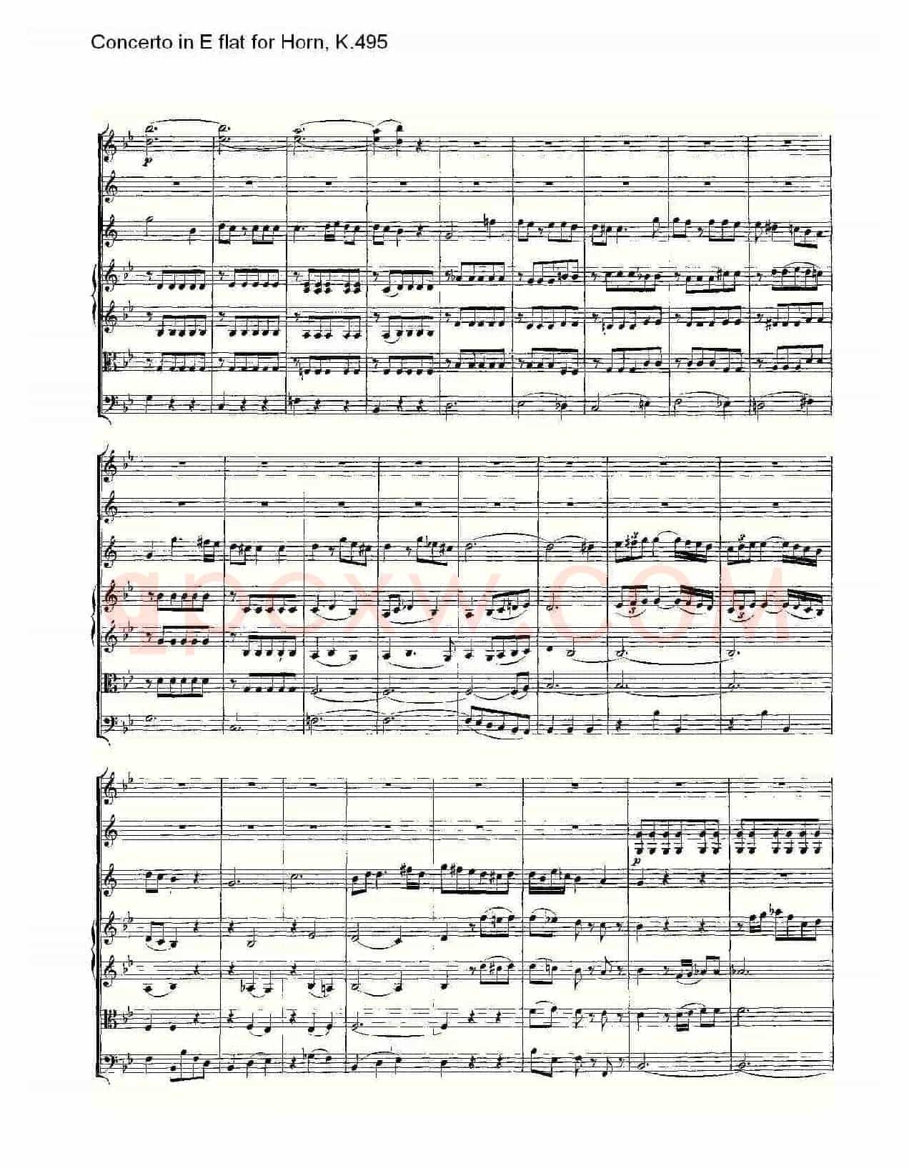 Concerto in E flat for Horn, K.495(Eb调法国号协奏曲, K.4)