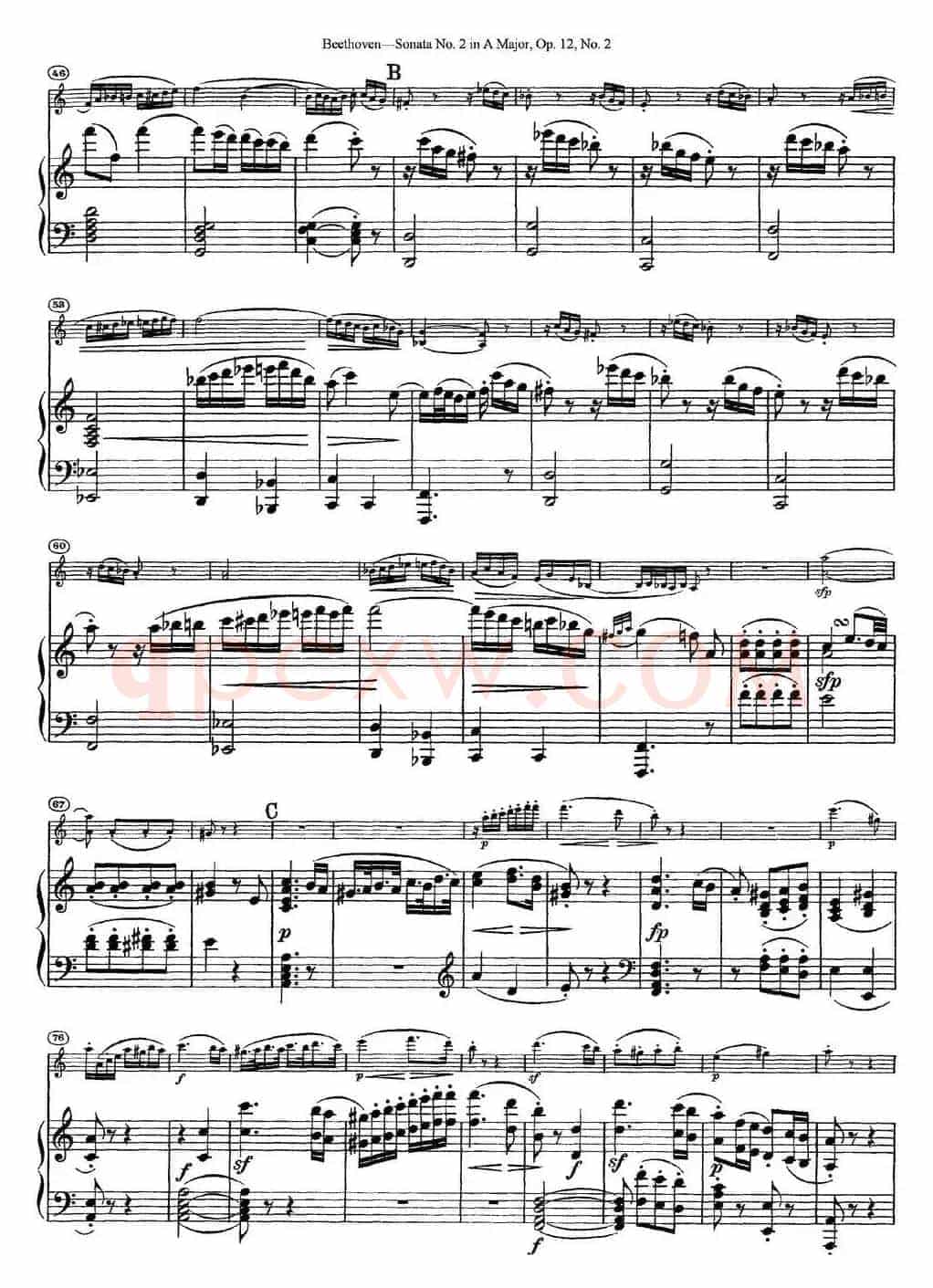 Violin Sonata No.2 in A Major Op.12 No.2（小提琴+钢琴伴奏）