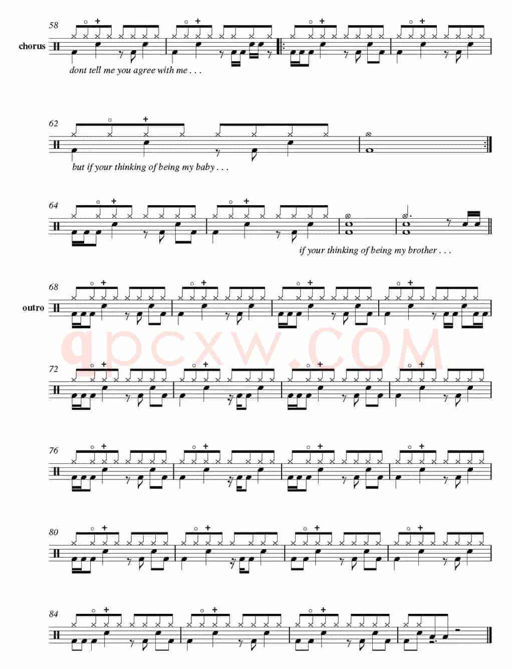 爵士鼓谱：Michael Jackson - Black or white