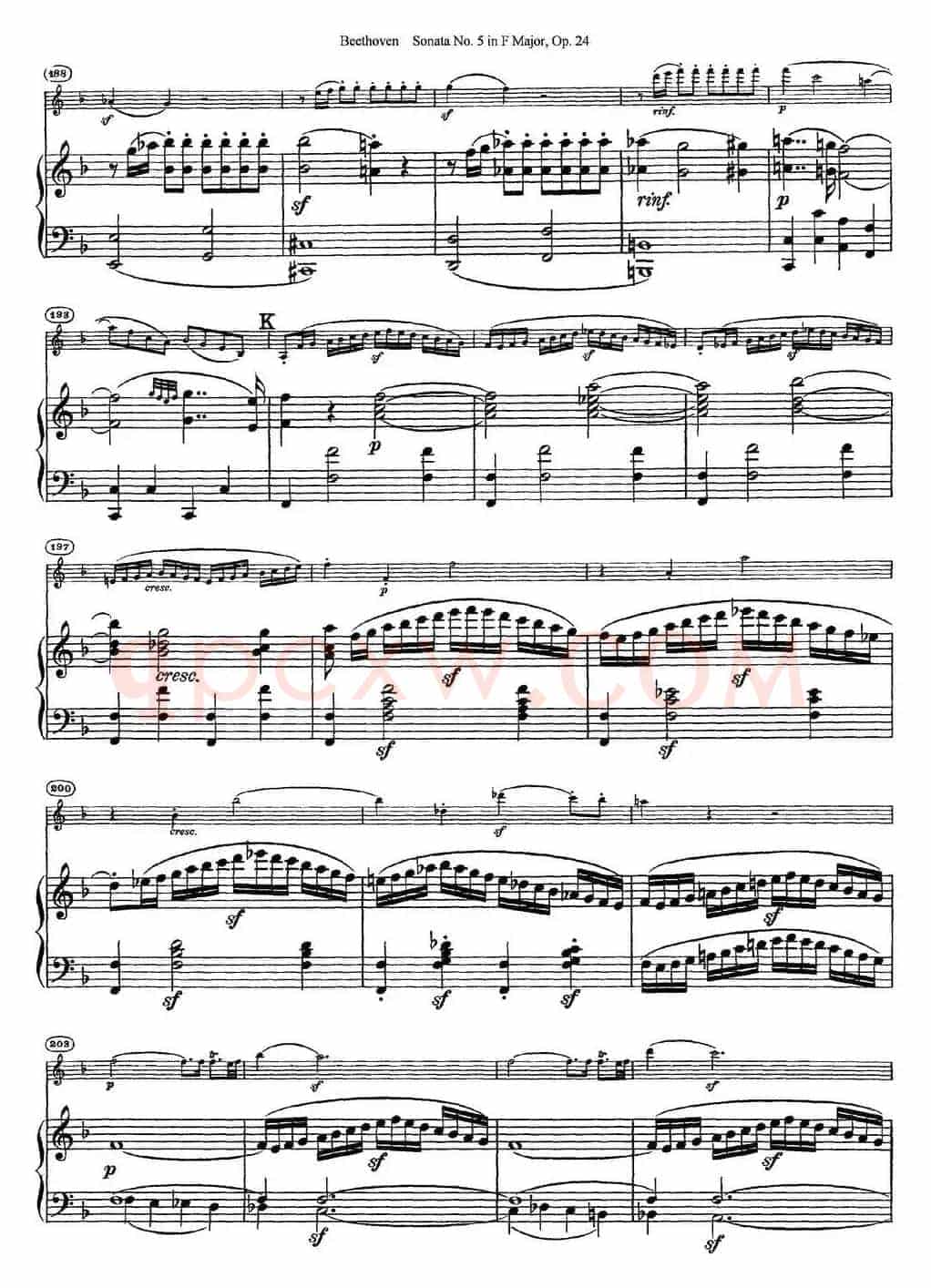 Violin Sonata No.5 in F Major Op.24（小提琴+钢琴伴奏）