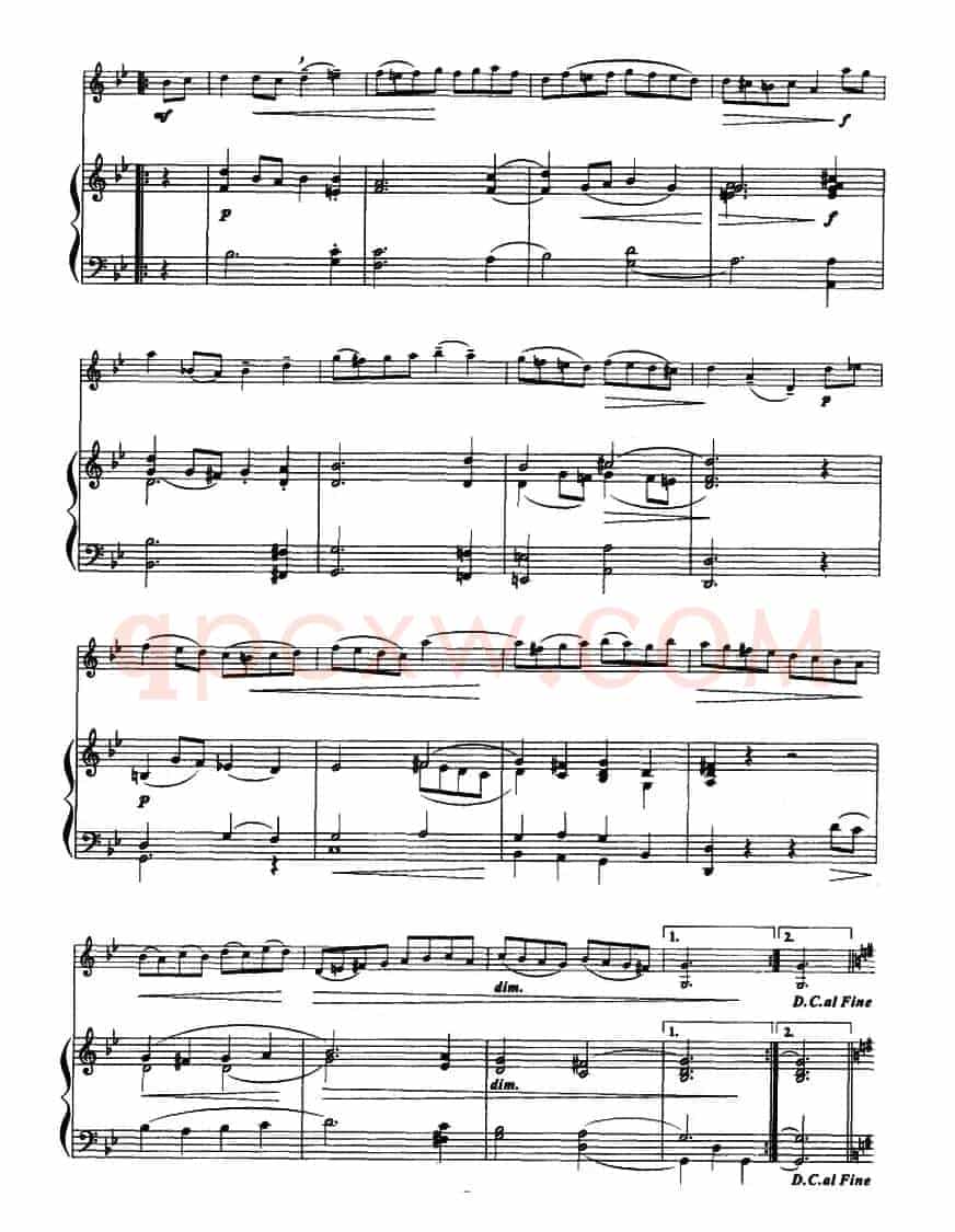 加伏特舞曲（小提琴+钢琴伴奏、巴赫作曲版）