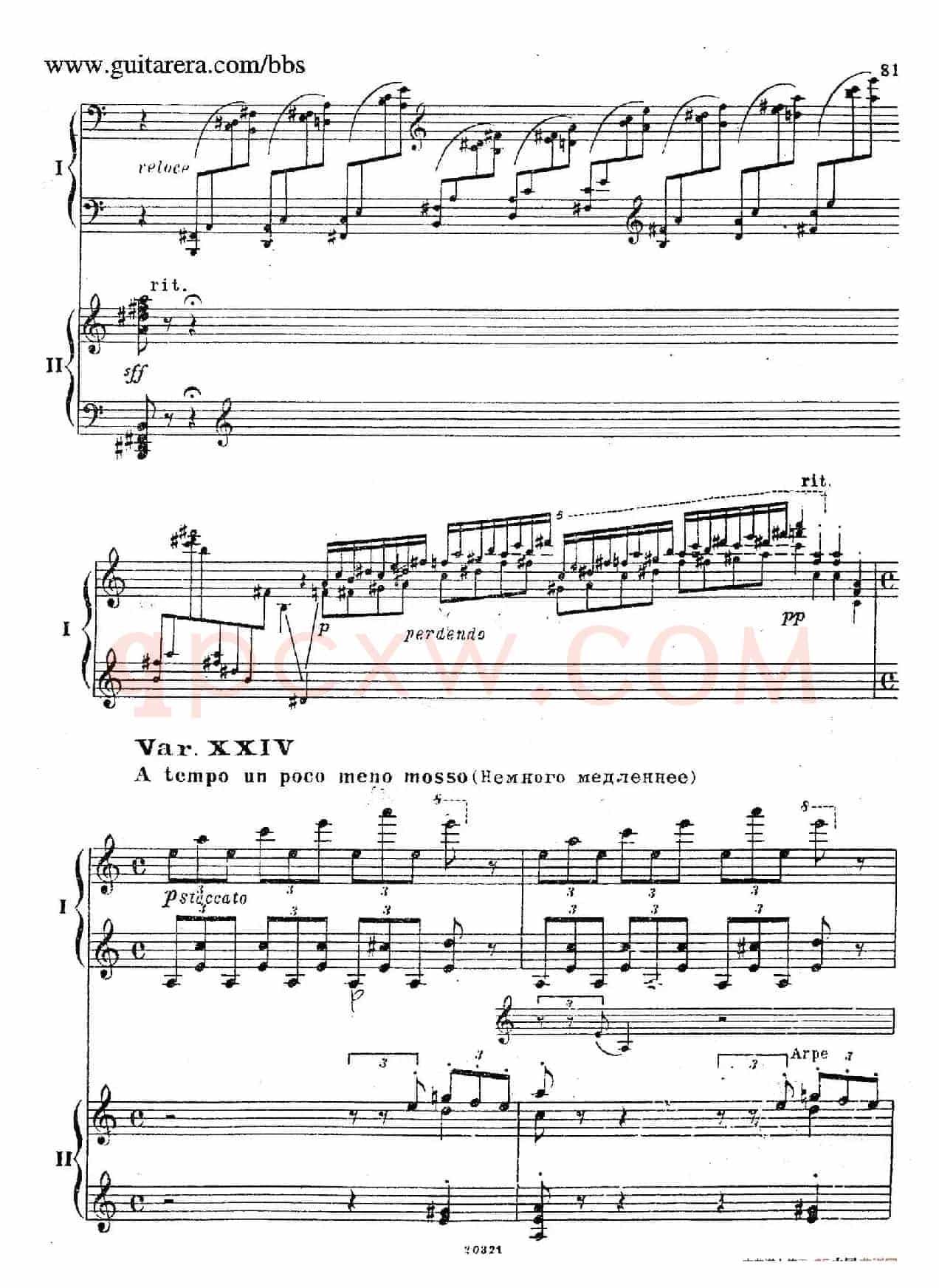 Rhapsody On A Theme Of Paganini Op.43(帕格尼尼主题狂想曲·双钢琴)(P61——87)