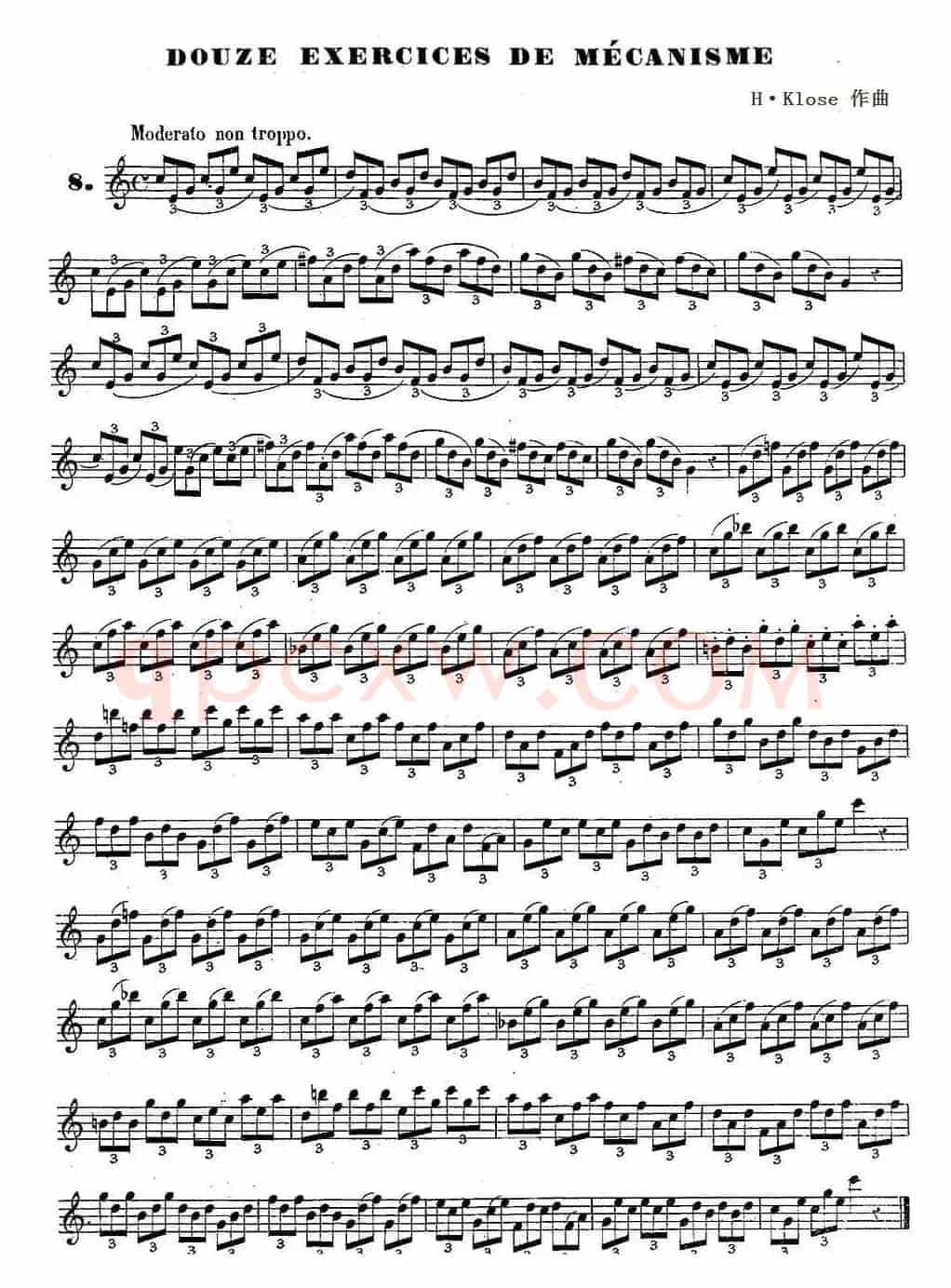 H·Klose练习曲（douze exercices de mecanisme—8）