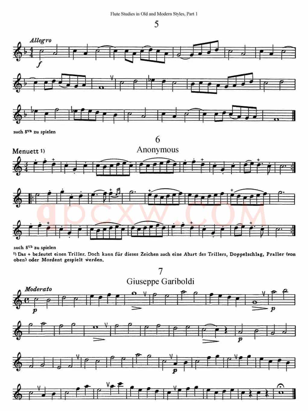 斯勒新老风格长笛练习重奏曲（第一部分）（NO.5-NO.7）