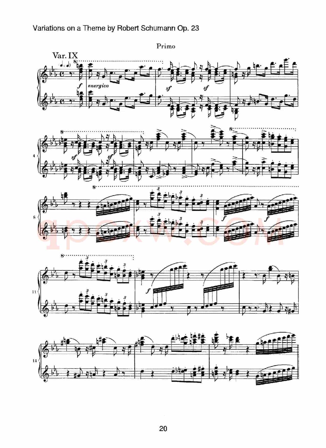 Variations on a Theme by Robert Schumann Op.23(舒曼主题变奏曲)(四手联弹)