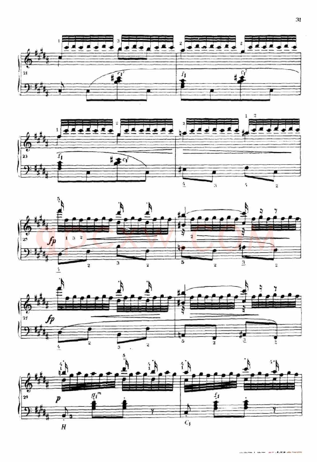 《车尔尼手风琴练习曲集》第Ⅳ册（第6首）