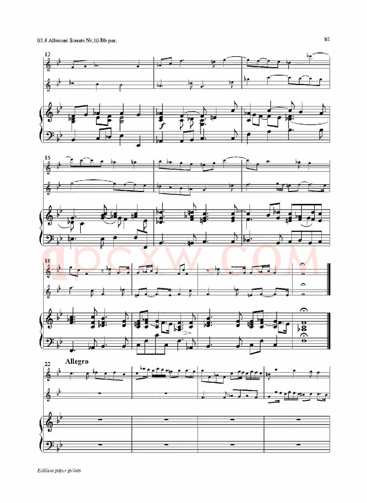 Sonate Nr.10（次中音萨克斯二重奏+管风琴）