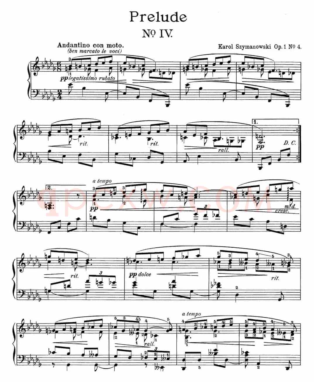 希曼诺夫斯基 9首钢琴前奏曲 Op.1 No.4