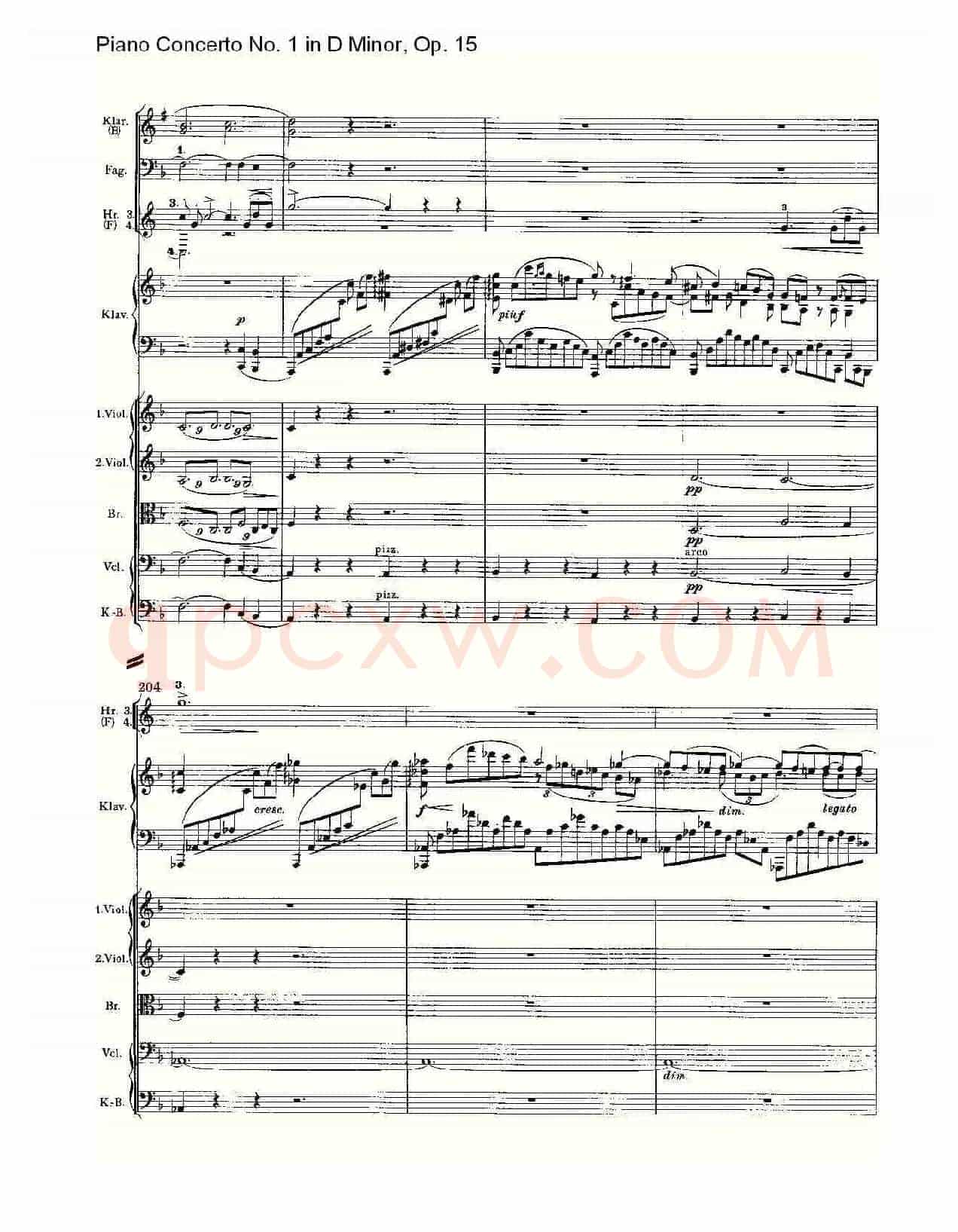 D小调钢琴第一协奏曲, Op.15第一乐章(一)