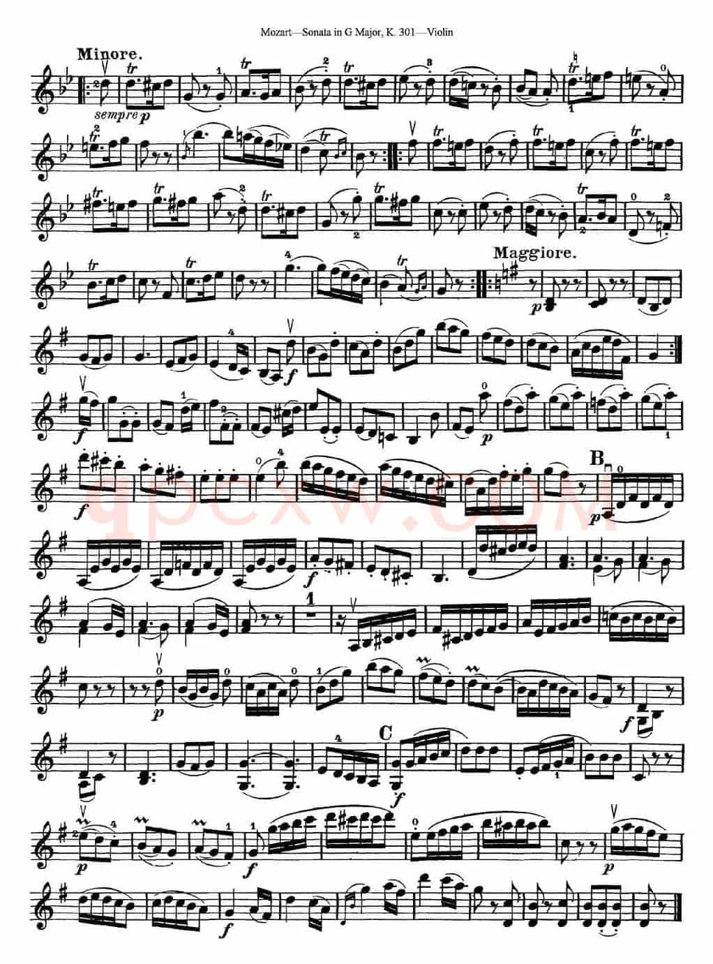Violin Sonata in G Major K.301