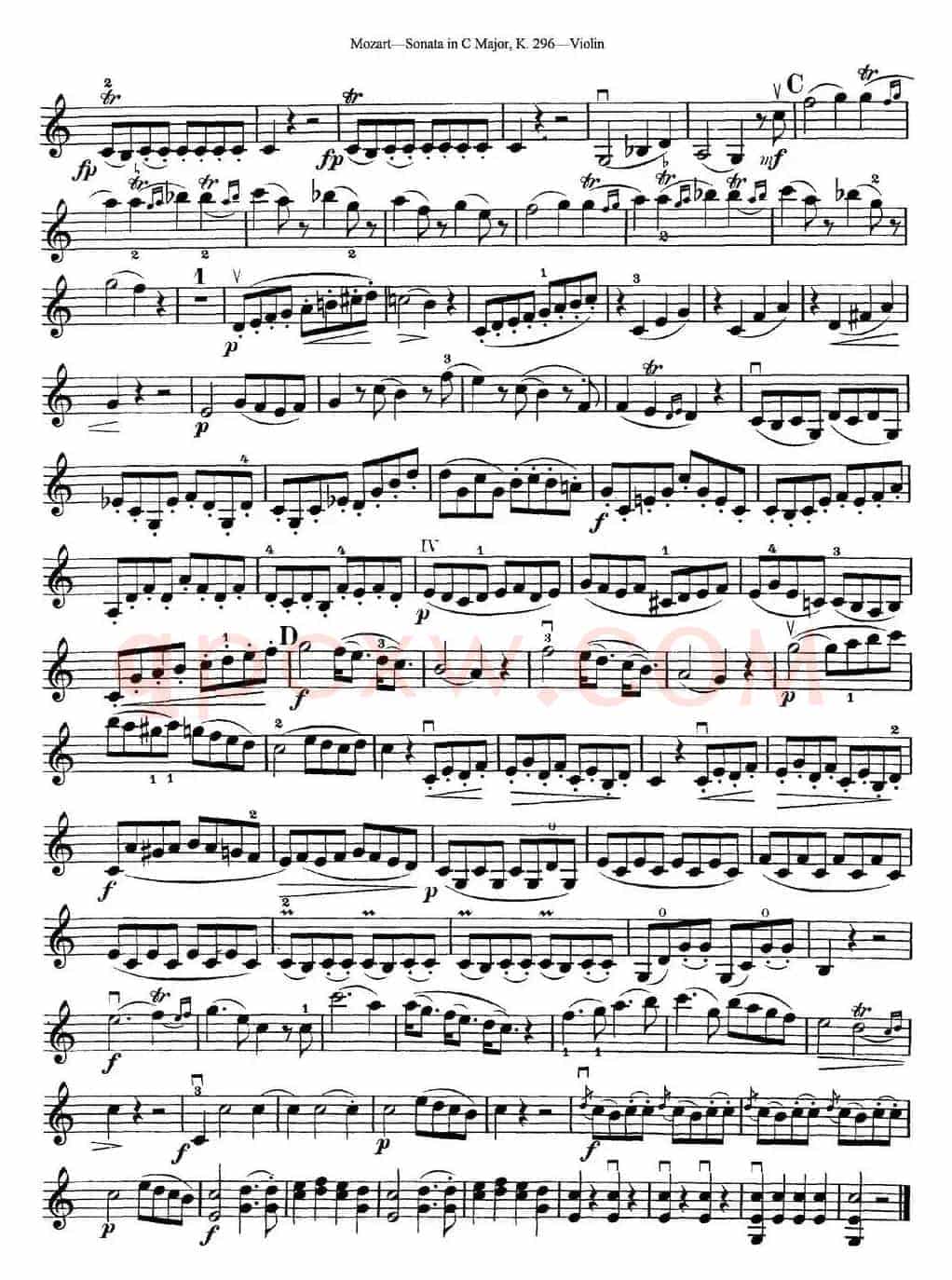 Violin Sonata in C Major K.296