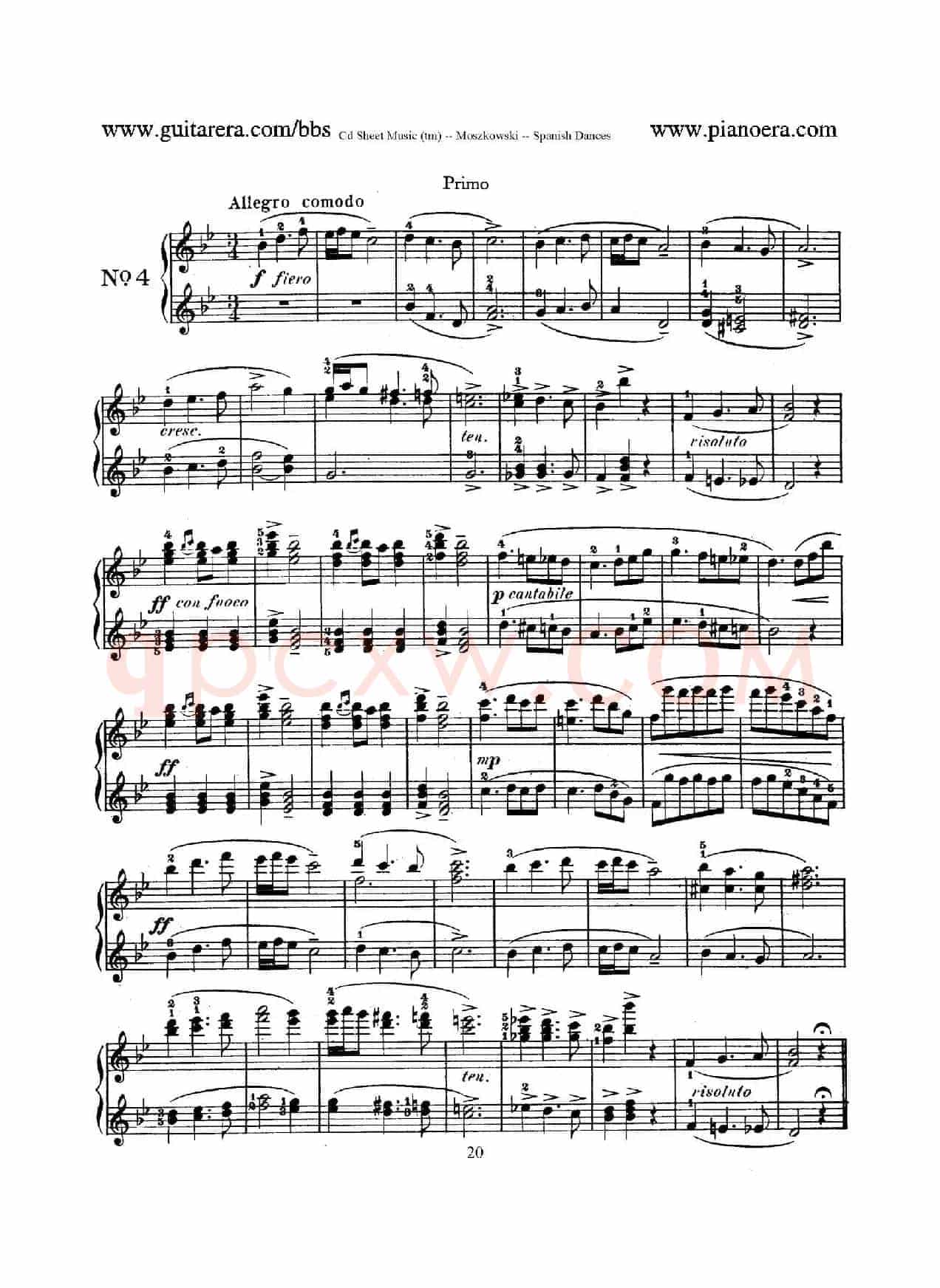 Spanish Dances Op.12(西班牙舞曲·四手联弹版)