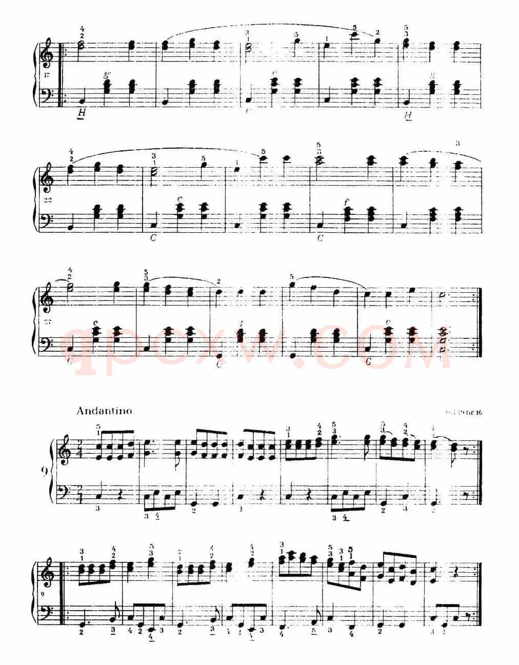《车尔尼手风琴练习曲集》第Ⅰ册 （第1—9首）