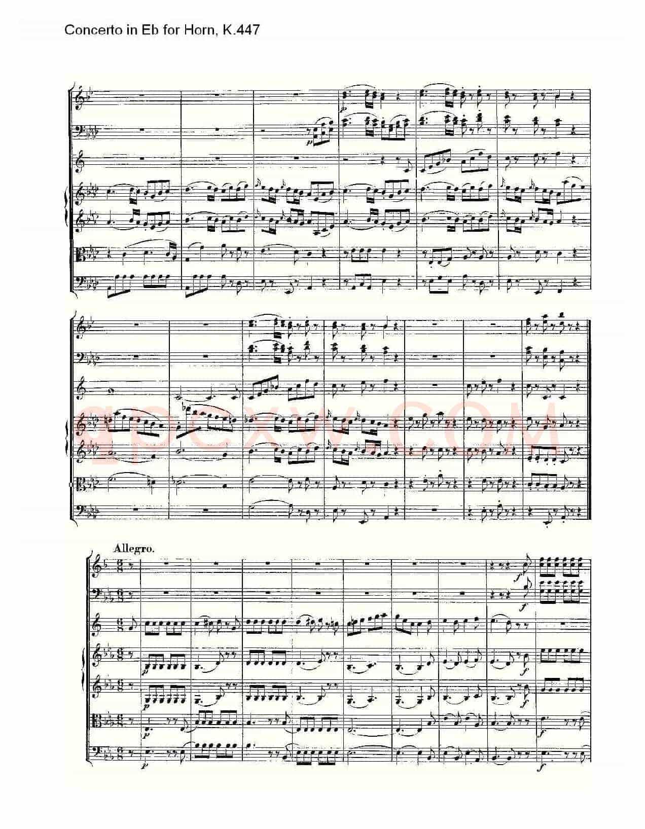 Concerto in Eb for Horn, K.447(Eb调法国号协奏曲, K.447)