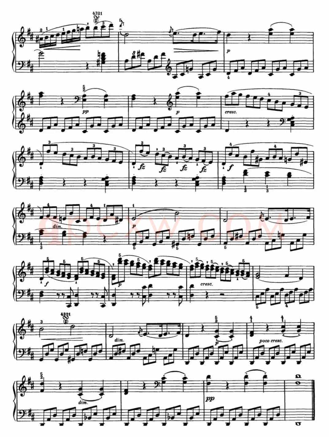 海顿 钢琴奏鸣曲 Hob XVI 51 in D major