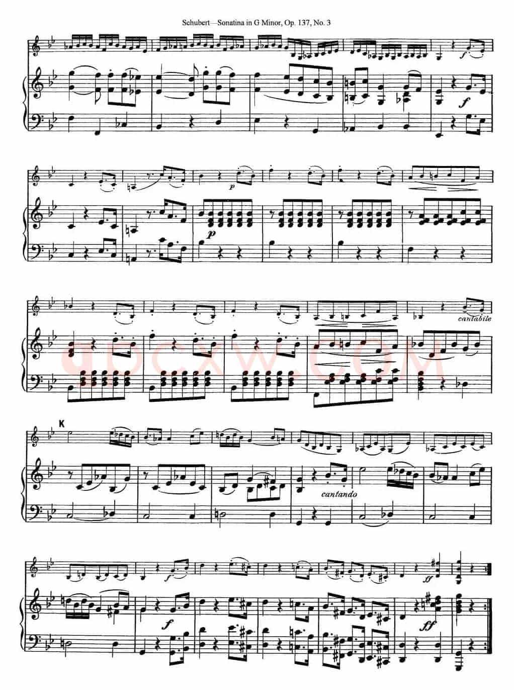 Violin Sonatina in G minor Op.137 No.3（小提琴+钢琴伴奏）