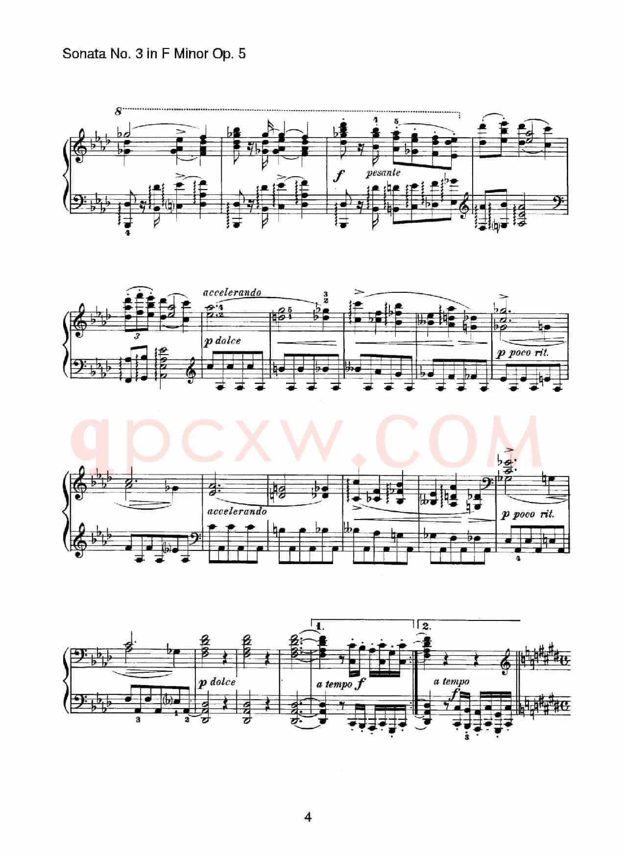Piano Sonata No.3 in f Minor Op.5(f小调第三钢琴奏鸣曲)
