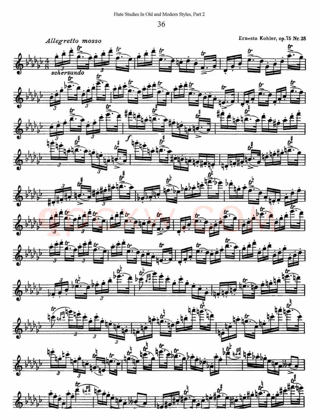 斯勒新老风格长笛练习重奏曲（第二部分）（NO.36）