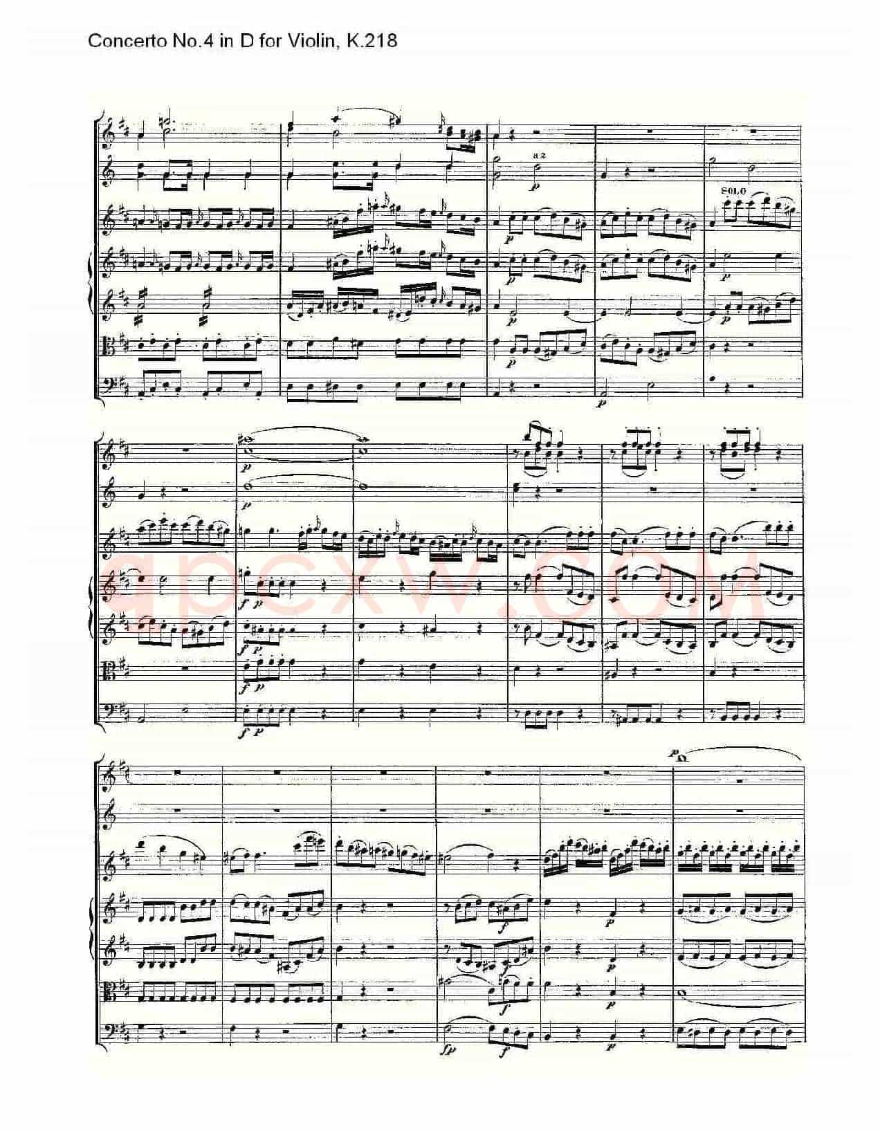 Concerto No.4 in D for Violin, K.218（D调小提琴第四协奏曲，K）