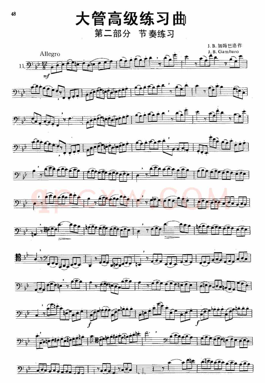 大管高级练习曲 第二部分 节奏练习（11）
