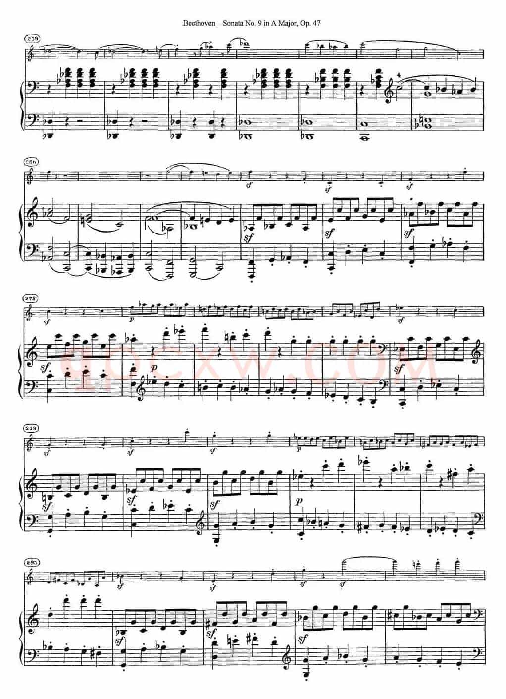 Violin Sonata No.9 in A Major Op.47（小提琴+钢琴伴奏）