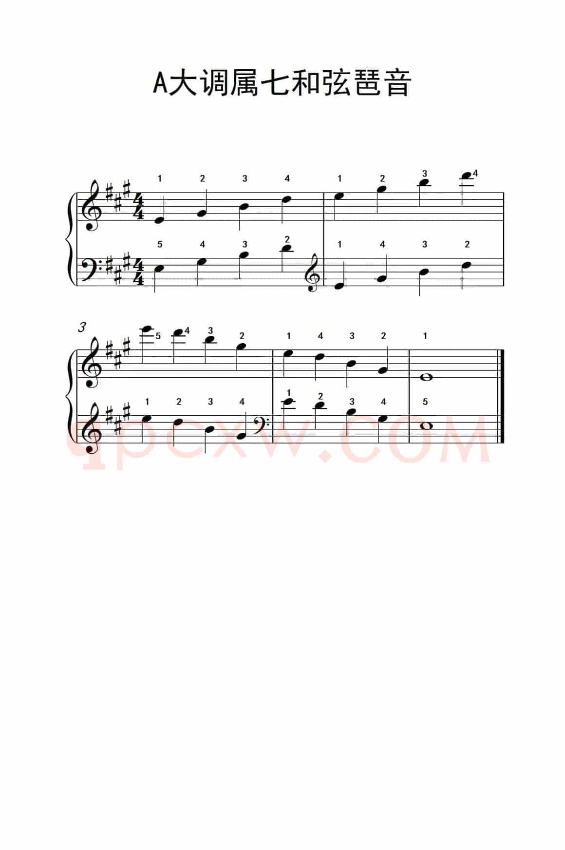 A大调属七和弦琶音（儿童钢琴练习曲）