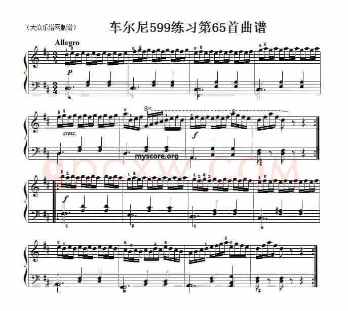 车尔尼599第65首曲谱及练习指导