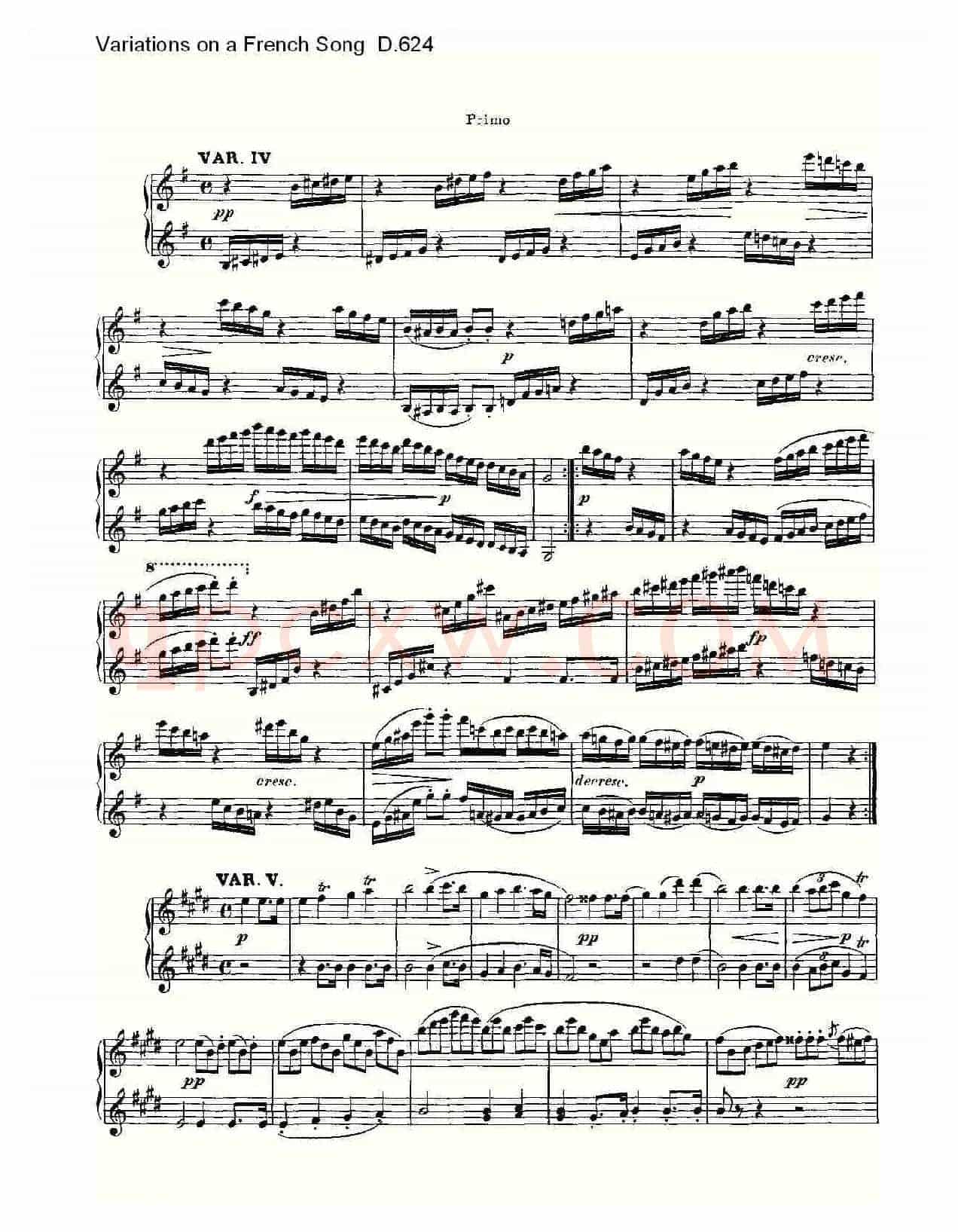 Variations on a French Song D.624(法国歌曲变鸣曲 D.624)