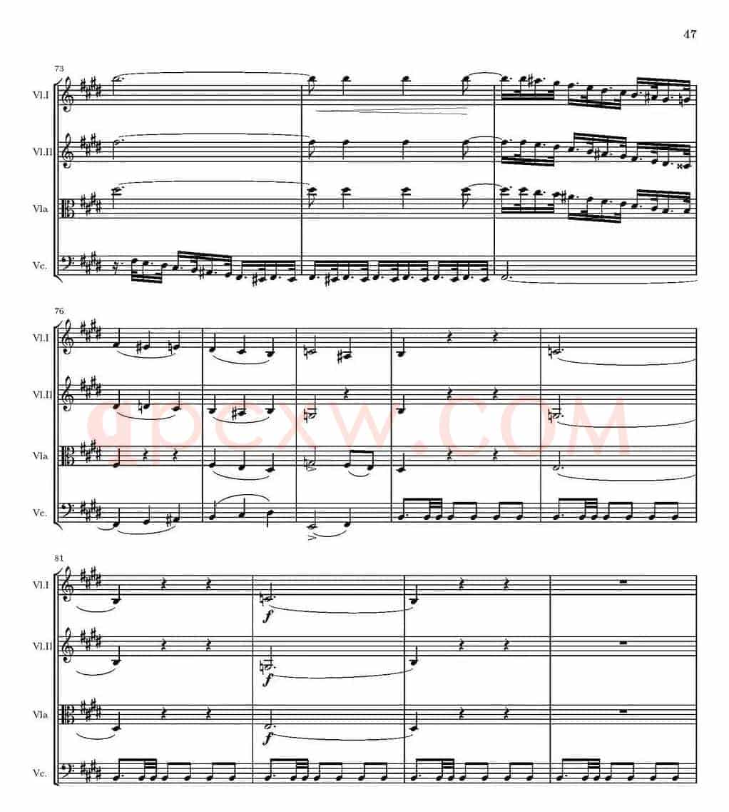 String Quartet nr.18 in E minor（E小调弦乐四重奏、P46-60）