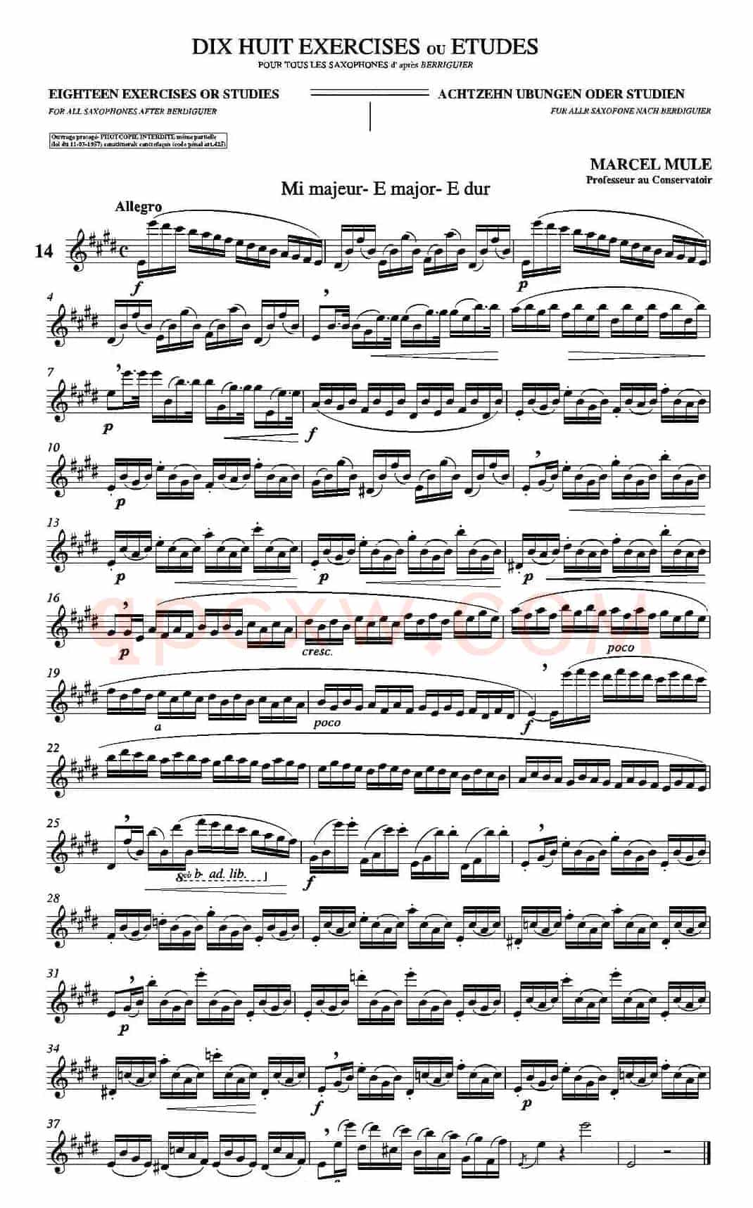 18 Exercicios ou Estudos de Marcel Mule - Enelruy Lira(马瑟·穆勒18首练习曲—14)
