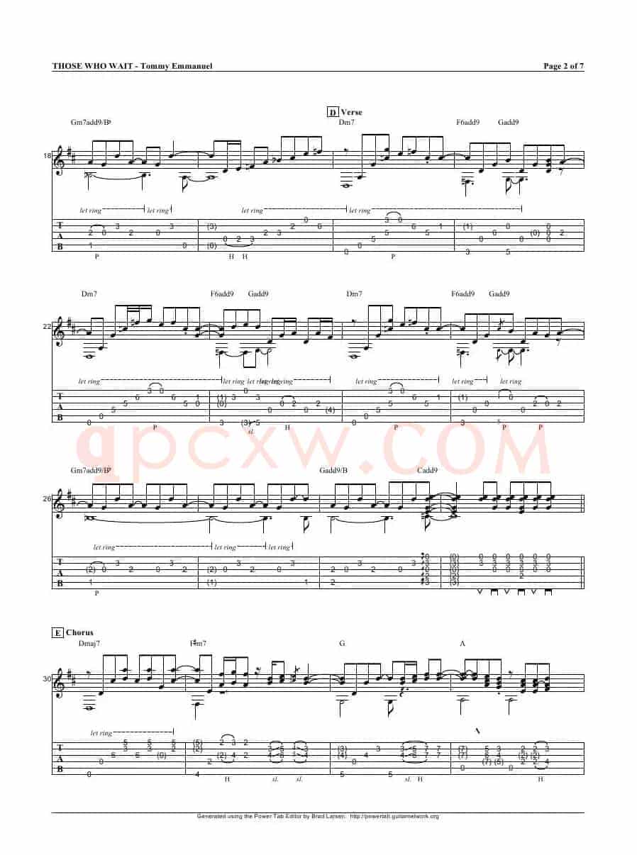 tommy emmanuel：those who wait（指弹吉它）