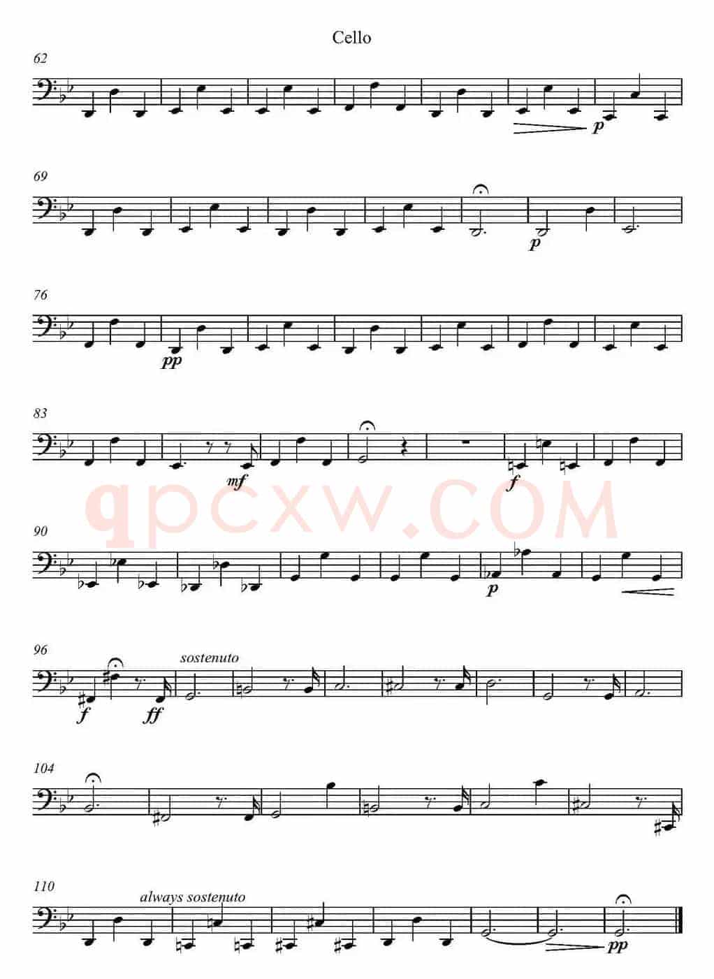 Adagio（大提琴分谱、T.Albinoni作曲版）