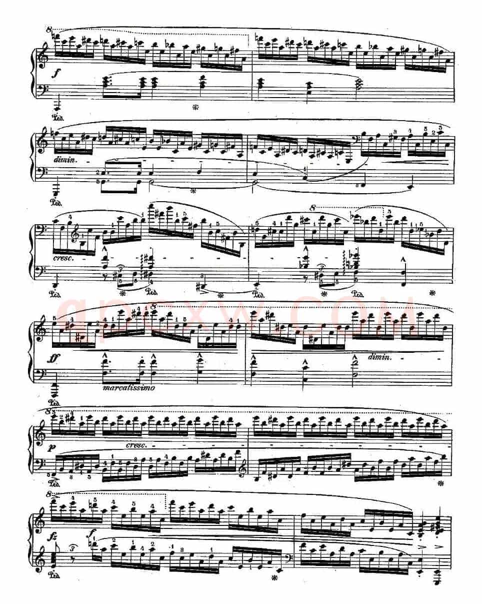 肖邦钢琴练习曲，Op.25之十一