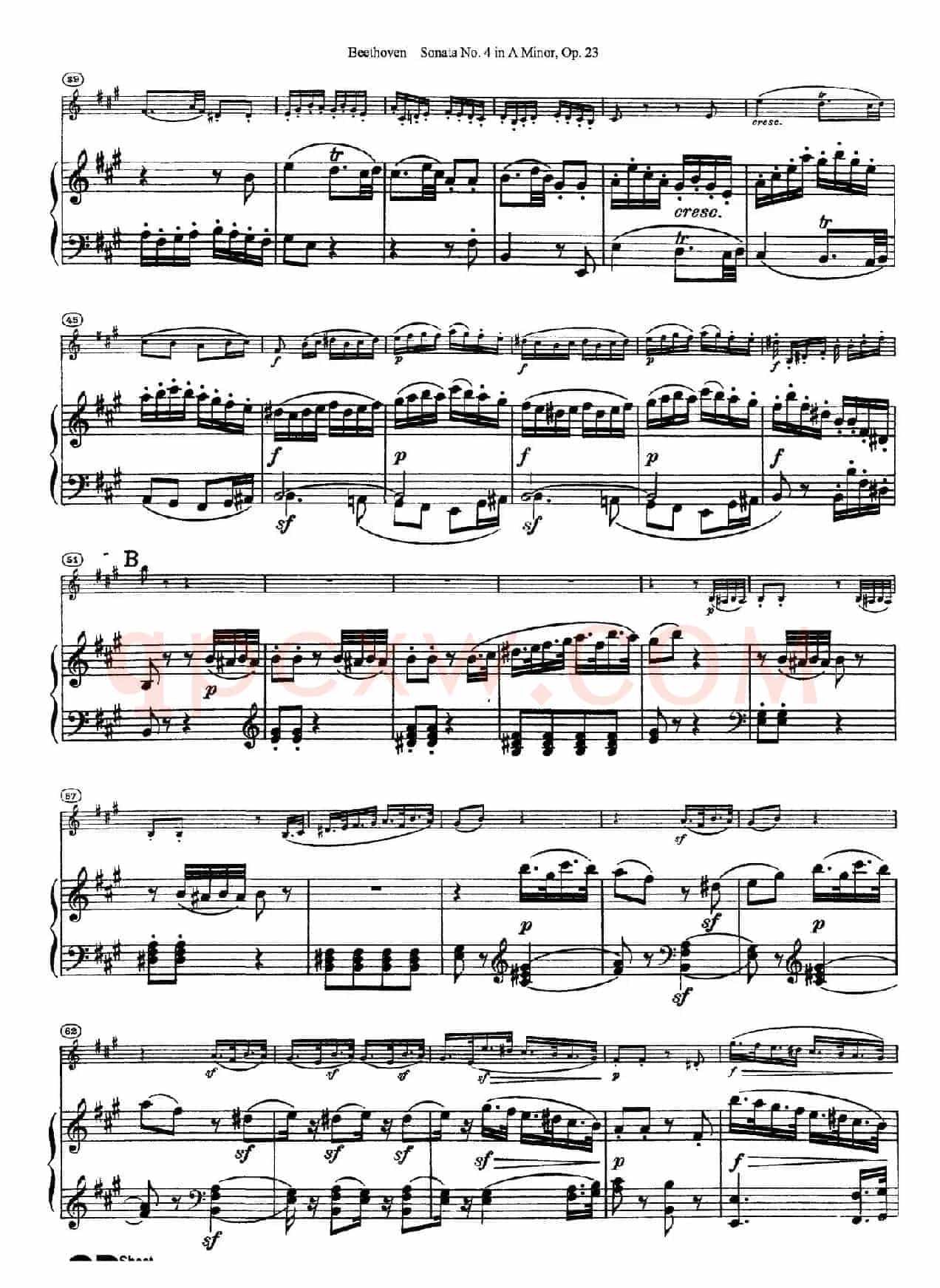 A小调第四小提琴奏鸣曲（Sonata No.4 in A Minor Op.23）（小提琴+钢琴伴奏）