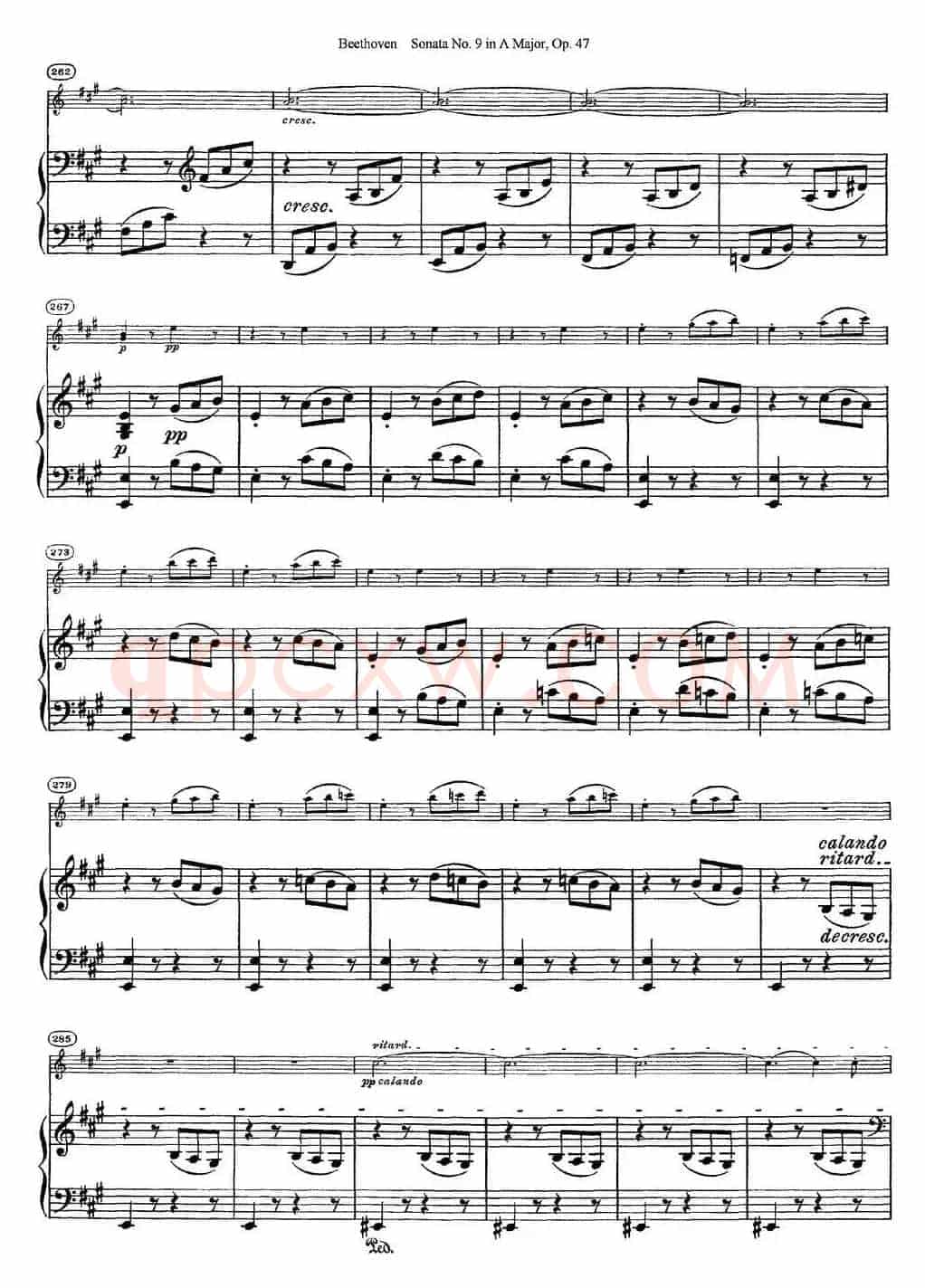 Violin Sonata No.9 in A Major Op.47（小提琴+钢琴伴奏）