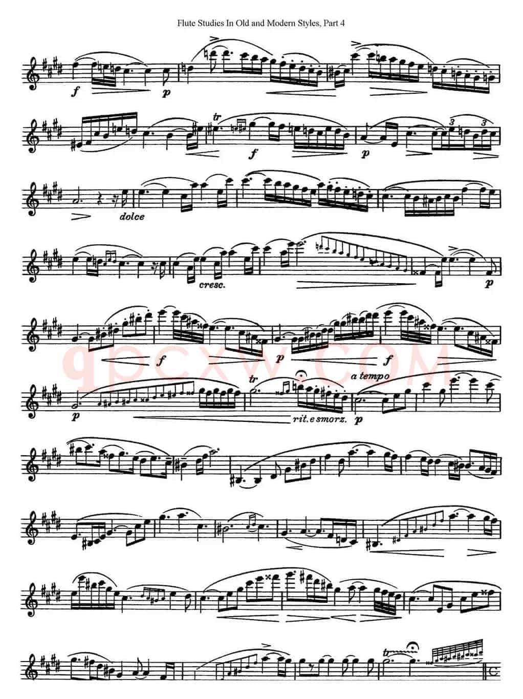 斯勒新老风格长笛练习重奏曲（第四部分）（NO.8）