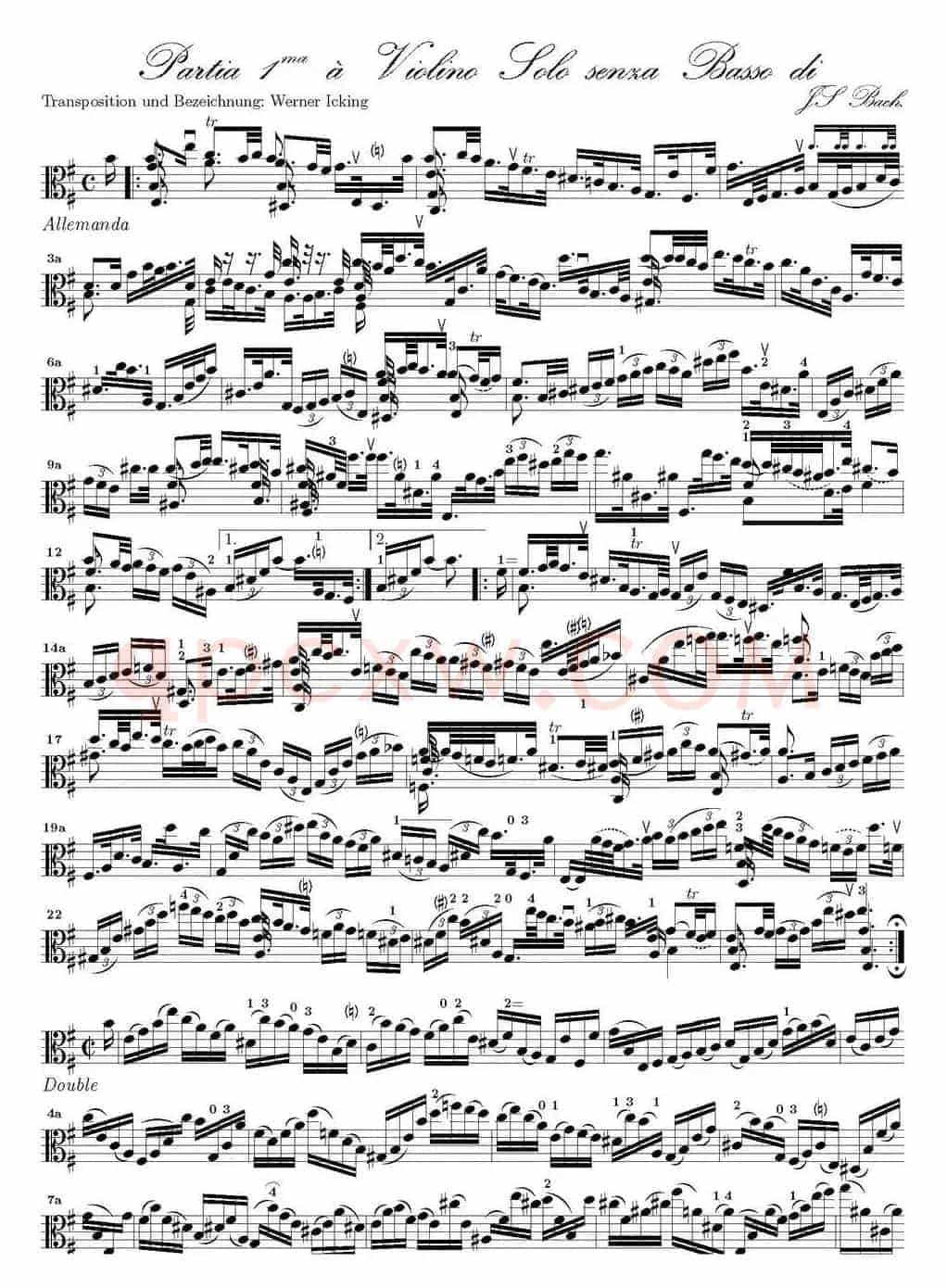 Bach Sonata BWV1002（无伴奏小提琴组曲）