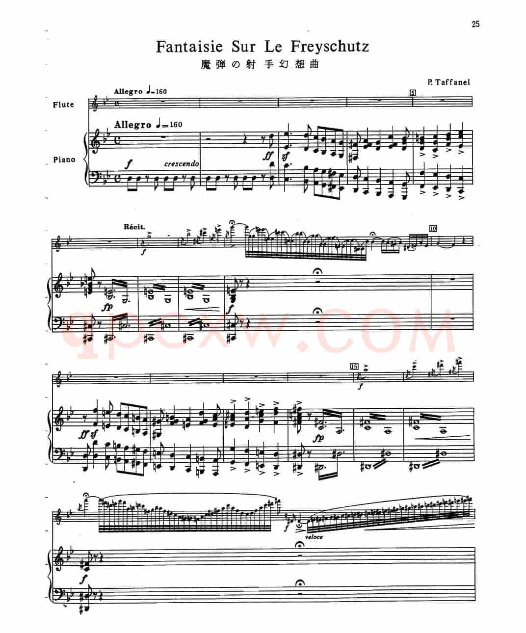 Fantaisie Sur Le Freyschutz（魔弹射手幻想曲）（长笛+钢琴）