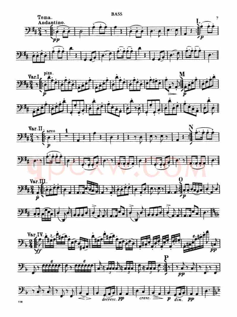 TROUT QUINTET（鳟鱼五重奏）（BASS分谱）