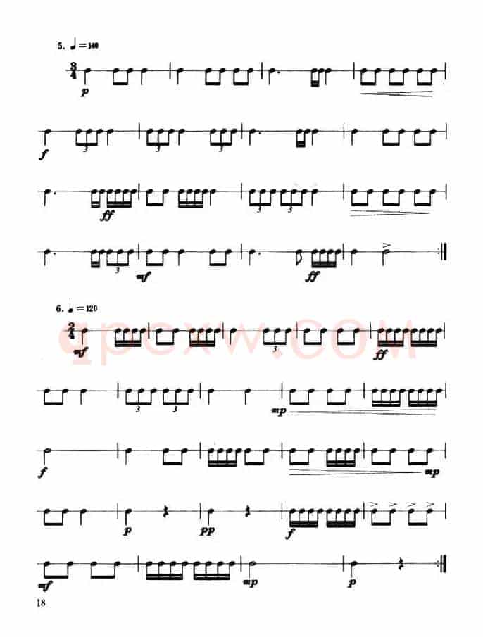 小军鼓练习曲18首