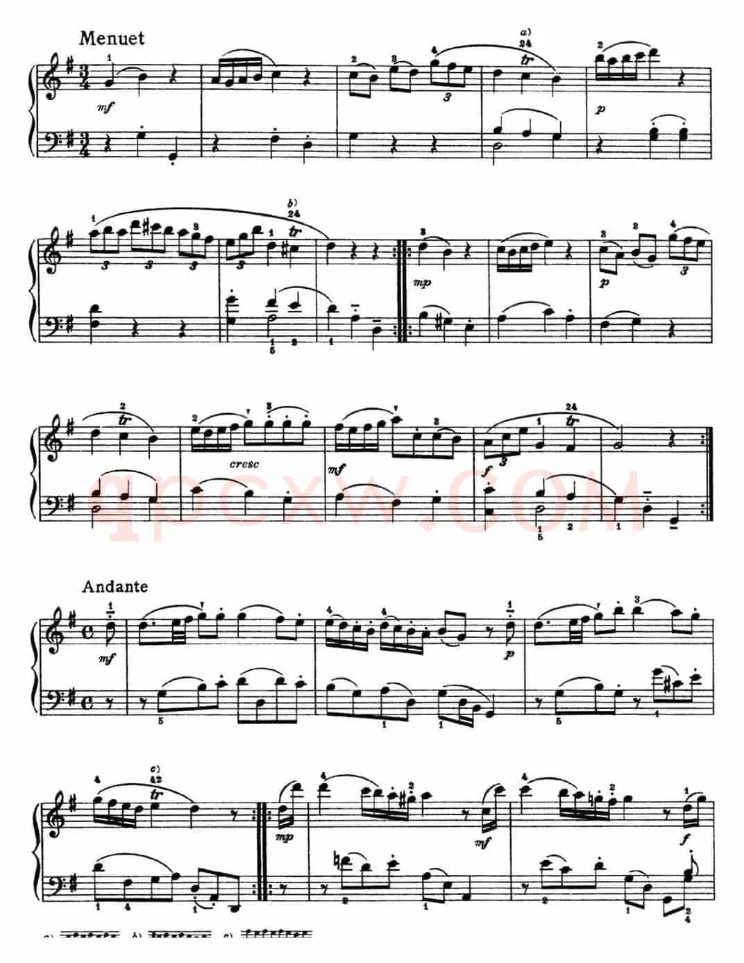 海顿 钢琴奏鸣曲 Hob XVI 8 Divertimento G major