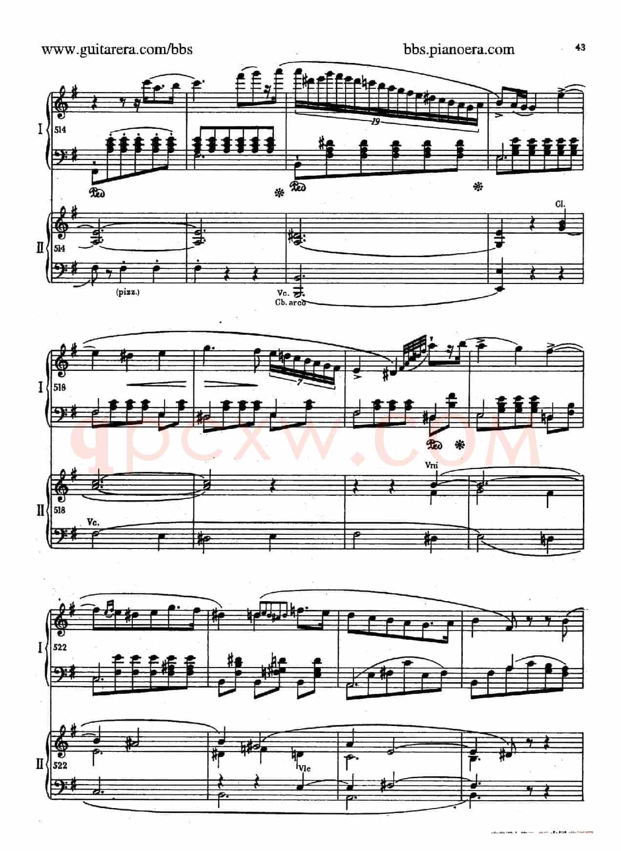 e小调第一钢琴协奏曲 Op.11(双钢琴版·第一乐章)